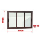 Janela Elite 3 Folhas Moveis Sequenciais 100 X 240 Vidro Liso