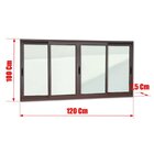 Janela Elite 4 Folhas Moveis 100 X 120 Vidro Liso Corten