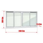 Janela Elite 4 Folhas Moveis 100 X 240 Vidro Liso Branco