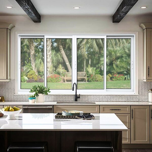 Janela Elite 4 Folhas Moveis 120 X 200 Vidro Liso Branco