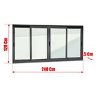 Janela Elite 4 Folhas Moveis 120 X 240 Vidro Liso Preto