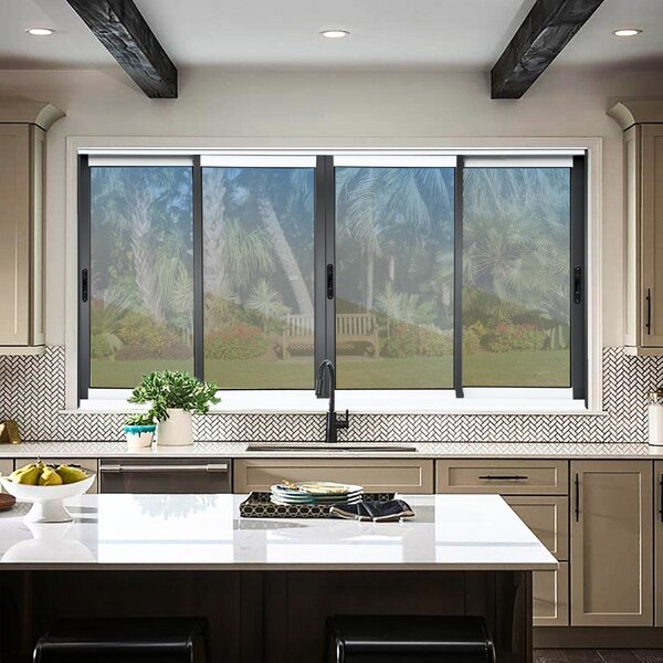 Janela Elite 4 Folhas Moveis 120 X 240 Vidro Reflex Preto