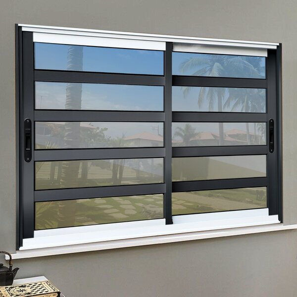 Janela Elite Com Travessas 2 Folhas Moveis 100 X 120 Vidro Re