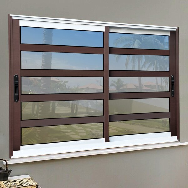 Janela Elite Com Travessas 2 Folhas Moveis 120 X 200 Vidro Re