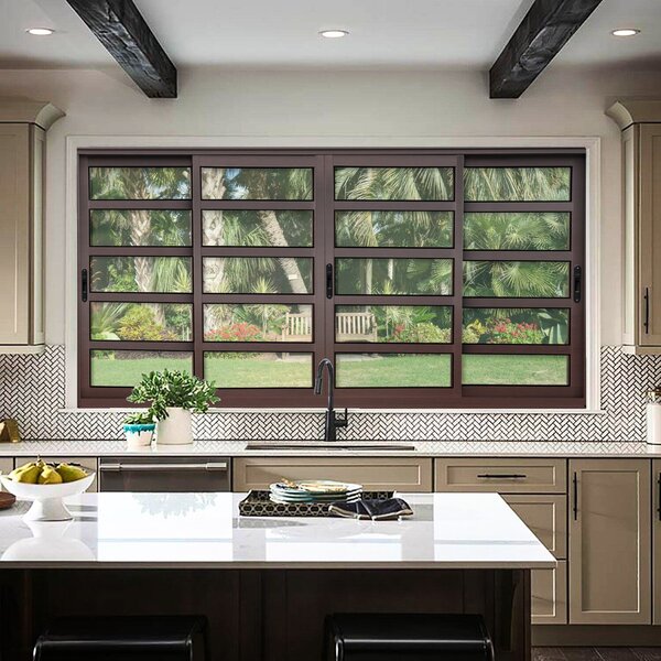 Janela Elite Com Travessas 4 Folhas Moveis 100 X 120 Vidro Li