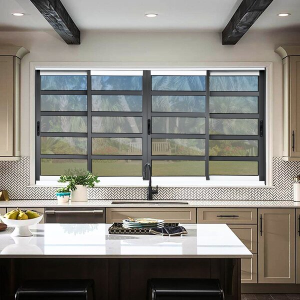 Janela Elite Com Travessas 4 Folhas Moveis 120 X 150 Vidro Re