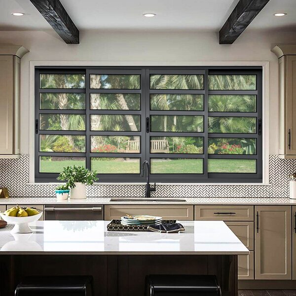 Janela Elite Com Travessas 4 Folhas Moveis 120 X 240 Vidro Li