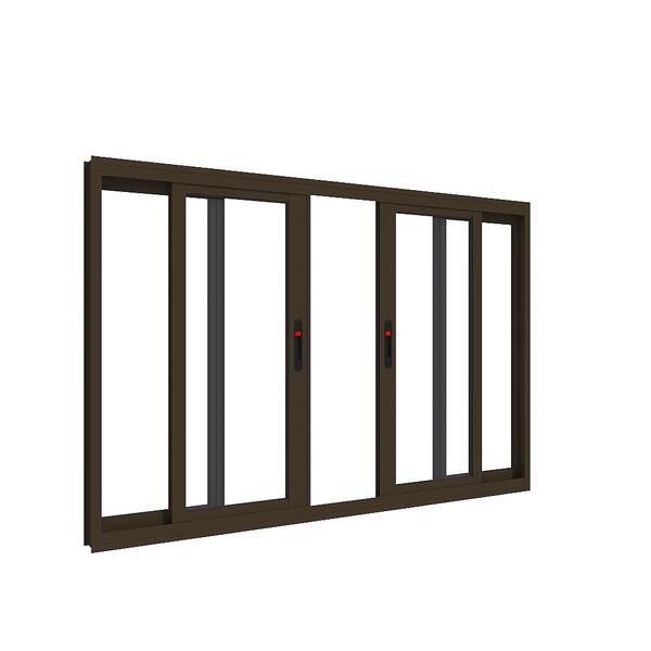 Janela Em Alumínio Maxx 04 Folhas Fecho Embutido Bronze - 100