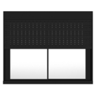 Janela Veneziana de Correr com Persiana Integrada 2 Folhas Alumínio Pintado Preto 1,20x1,50m Linha Eco Nobre CRV