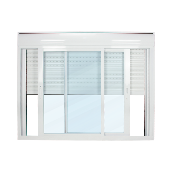 Janela Veneziana de Correr com Persiana Integrada 220V 2 Folhas Alumínio Pintado Branco 1,20x1,50m Linha Eco Nobre CRV