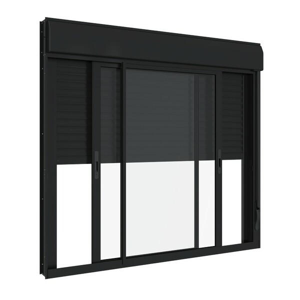 Janela Integrada Em Alumínio Veneziana 120x120 Cm 3 Folhas Pr