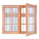 Janela Madeira Vitro Máximo Ar 2 Módulos Com Bandeira Grade E