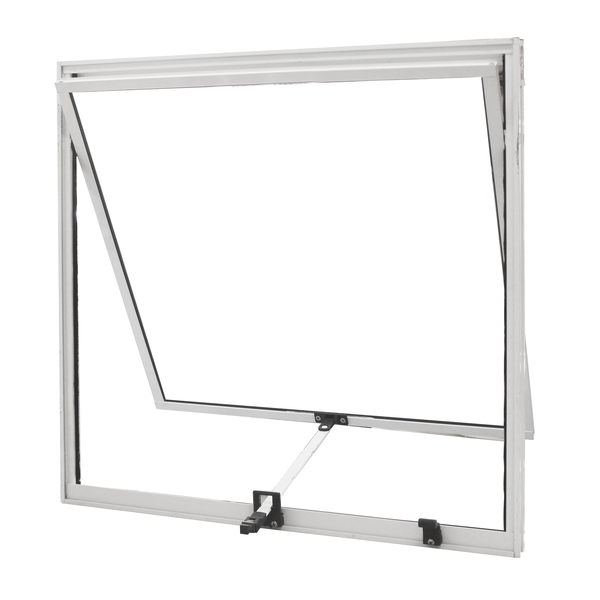 Janela Maxim-Ar 1 Folha Alumínio Pintado Branco Linha Fortline com Vidro Mini Borel Incolor 0,60x0,60m Atlântica