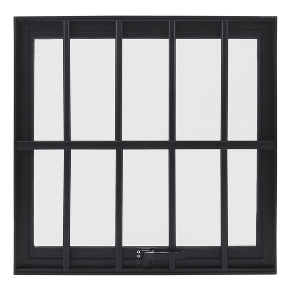 Janela Maxim-ar 0,60x0,60m Alumínio Pintado Preto Grade Quadrada Linha Vivace Artens