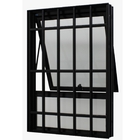 Janela Maxim-ar 120x60 Alumínio Preto Com Grade Com Bandeira