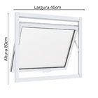 Janela Maxim Ar 1 Seção Aluminio Branco Linha 25 - 80x40