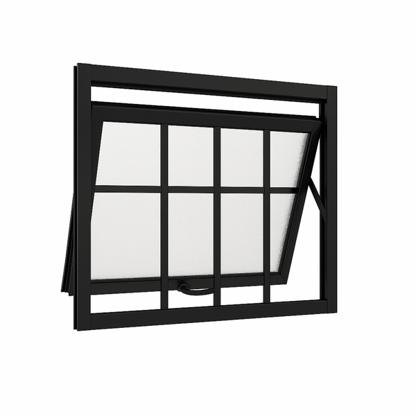 Janela Maxim Ar 1 Seção Aluminio Preto Com Grade Linha 25 - 4