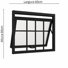 Janela Maxim Ar 1 Seção Aluminio Preto Com Grade Linha 25 - 6