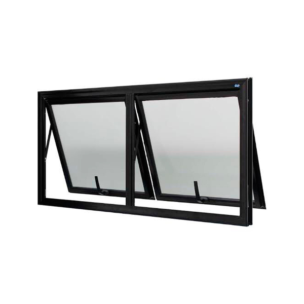 Janela Maxin Ar 2 Modulo Em Aluminio Preto Com Tela Retratil