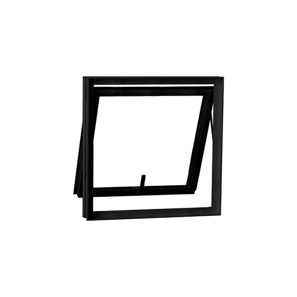 Janela Maxim-ar Alumínio Pintado Preto Classic com Vidro Transparente 50x50cm CRV