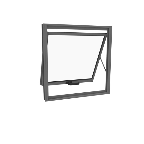 Janela Maxim-ar  80cmx60cm Em Alumínio Cinza Com Vidro – Vitr