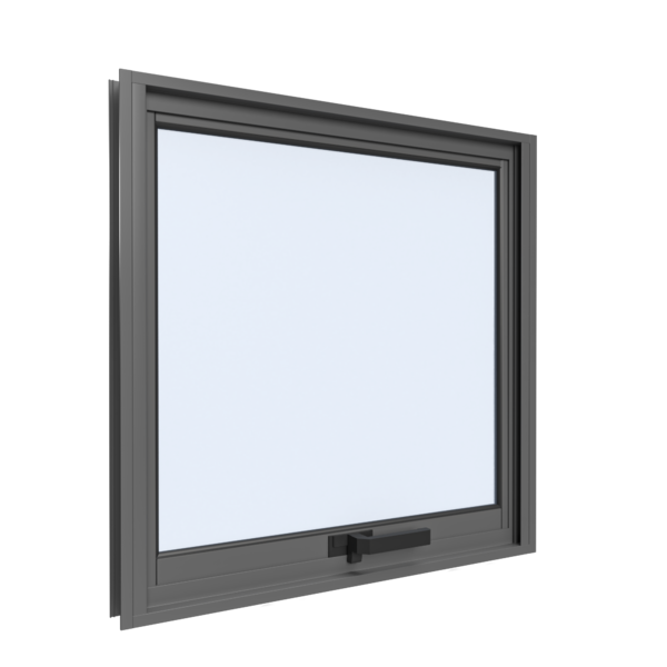 Janela Maxim-ar  80cmx60cm Em Alumínio Cinza Com Vidro Jatead