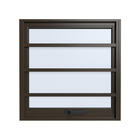 Janela Maxim-ar  Com Grade 60cmx60cm Em Alumínio Bronze Com V