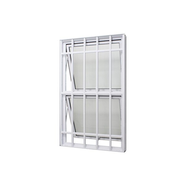 Janela Maxim-ar Alumínio Branco 100x60 Com Grade Duas Seções