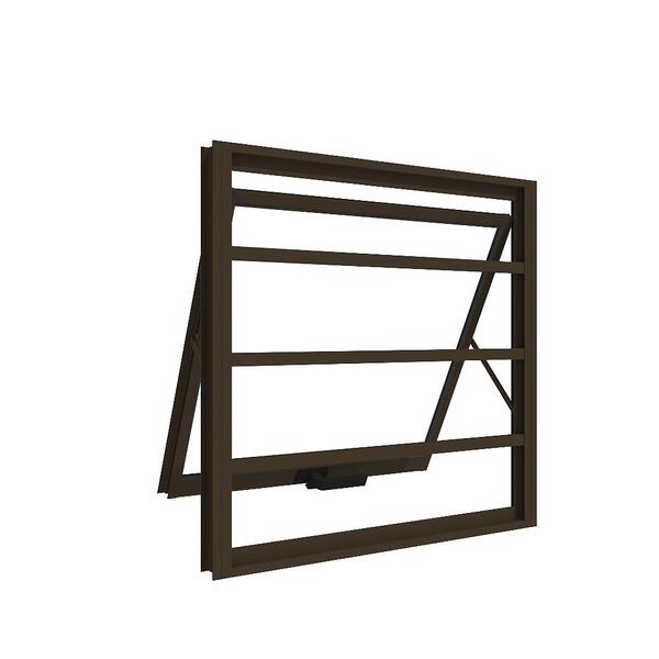 Janela Maxim Ar Alumínio Premium Com Grade Horizontal Bronze