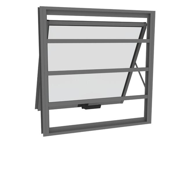 Janela Maxim Ar Alumínio Premium Com Grade Horizontal Grafite