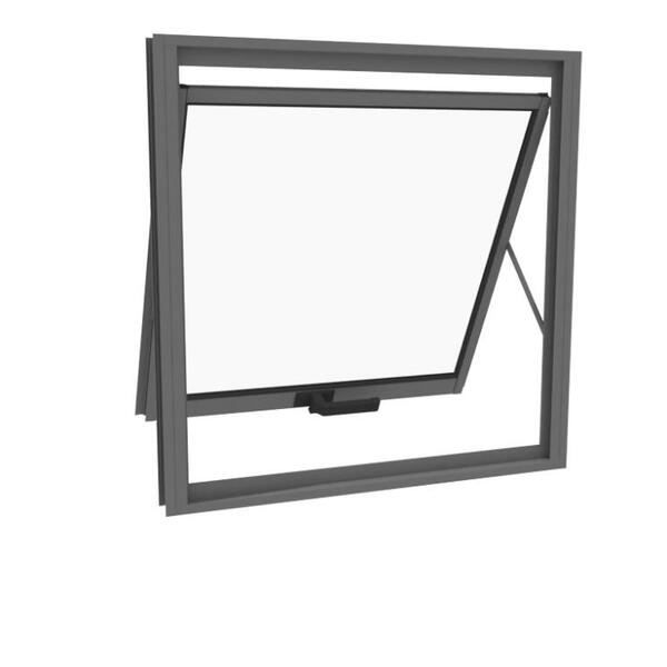 Janela Maxim Ar Alumínio Premium Vidro Liso Cinza Grafite - 6
