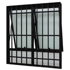 Janela Maxim-ar Alumínio Preto 120x120 Com Bandeira Fixa Com