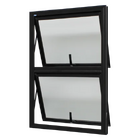 Janela Maxim-ar Alumínio Preto 120x80x5,3cm Duas Seções Verti