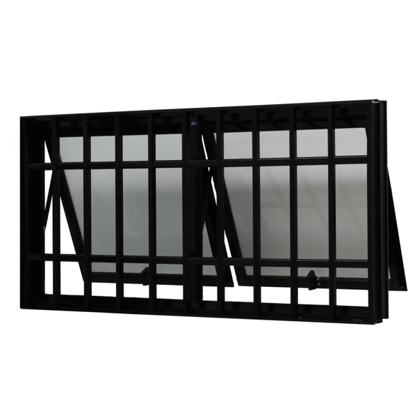 Janela Maxim-ar Alumínio Preto 80x120 Com Grade Jap Perfecta