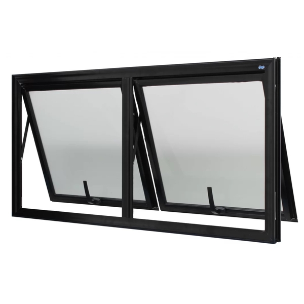 Janela Maxim-ar Alumínio Preto 80x150x5,3cm Sem Grade Jap Per