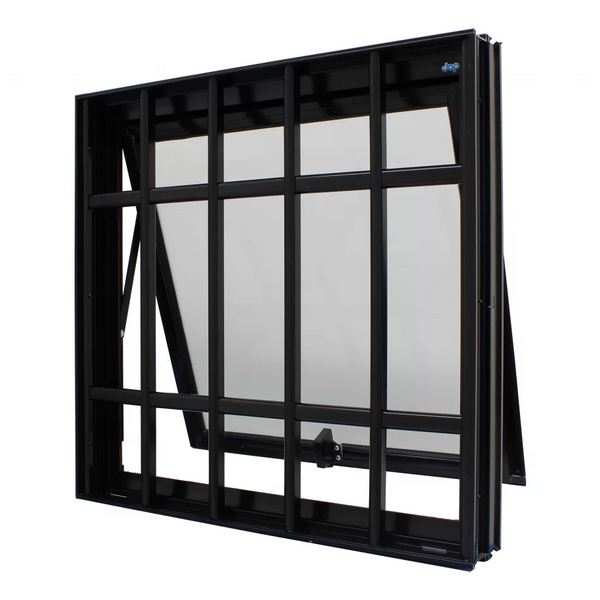 Janela Maxim-ar Alumínio Preto 80x50x9,5 Com Grade Jap Perfec
