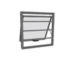 Janela Maxim-ar Com Grade 60cmx60cm Em Alumínio Cinza Com Vid