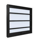 Janela Maxim-ar Com Grade 60cmx60cm Em Alumínio Preto Com Vid