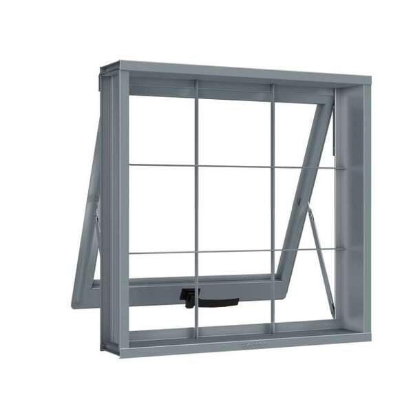 Janela Maxim-ar De Aço 60 X 60 X 12 Cm Grade Quadrada Riobras