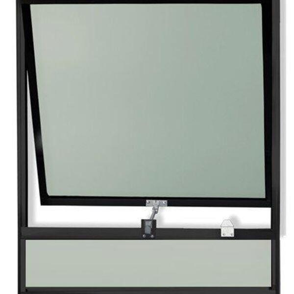 Janela Maxim Ar De Alumínio 01 Seção Classic Preto - 80x80