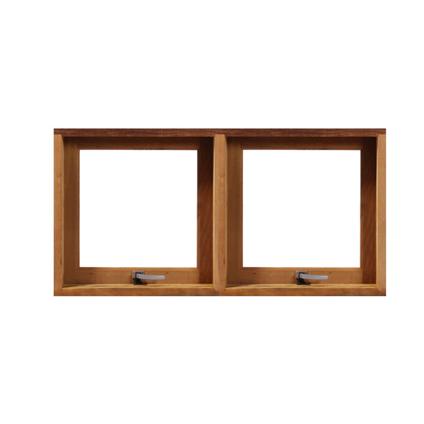 Janela Maxim-ar Panorâmica 80cm Reta Em Madeira Maciça Cedro