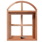 Janela Maxim-ar Quadriculada 80cm Arco Em Madeira Maciça Cedr
