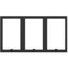 Janela Maxim-ar 3 folha Alumínio Pintado Preto] com Vidro Mini-Boreal Linha 25 OGB Esquadrias