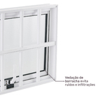 Janela de Alumínio Maxim-ar 40x60cm com Grade e Vidro 4mm Mini Boreal Vivace Artens Branca