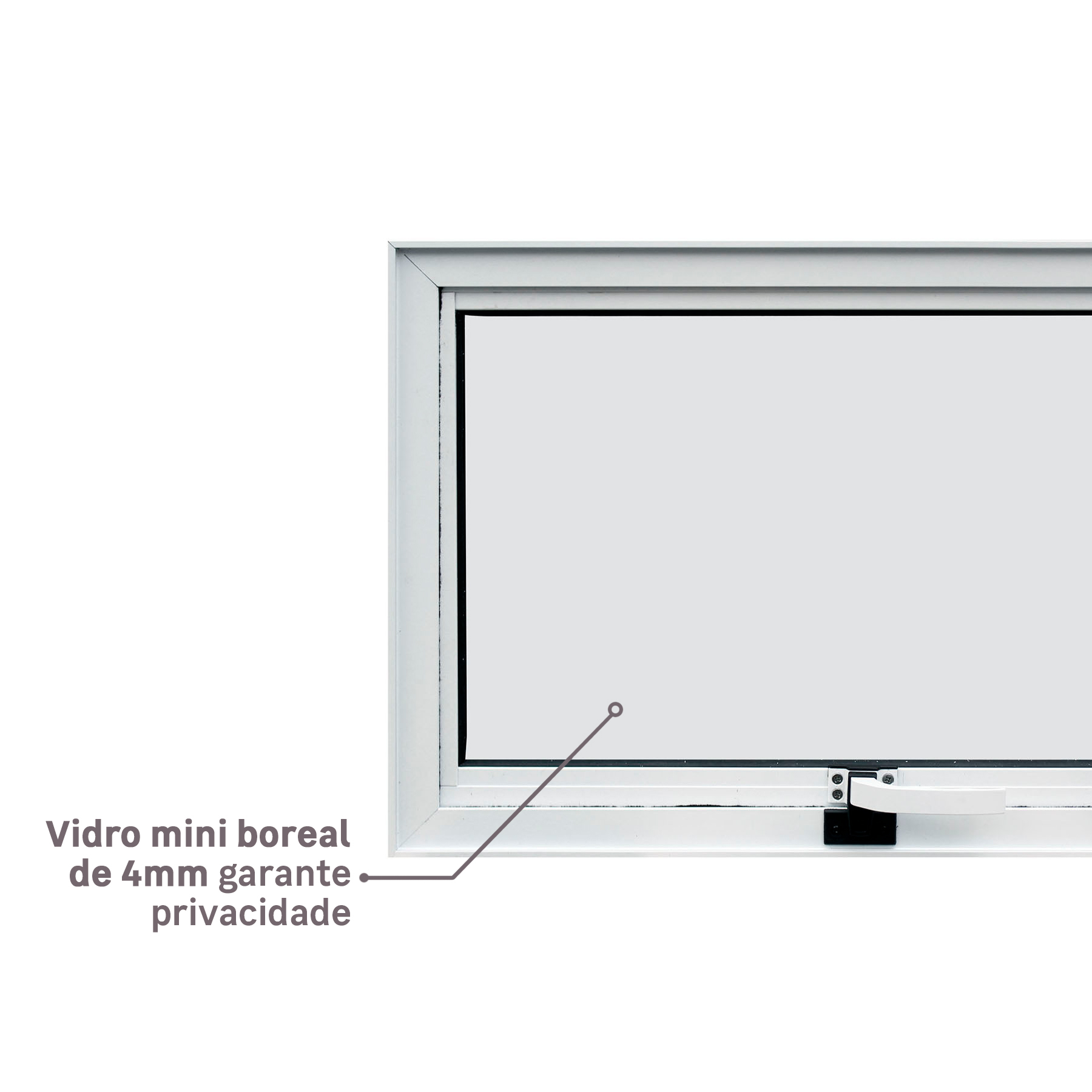 Janela de Alumínio Maxim-ar Vivace Isoxa: Vidro Mini Boreal de 4mm garante privacidade