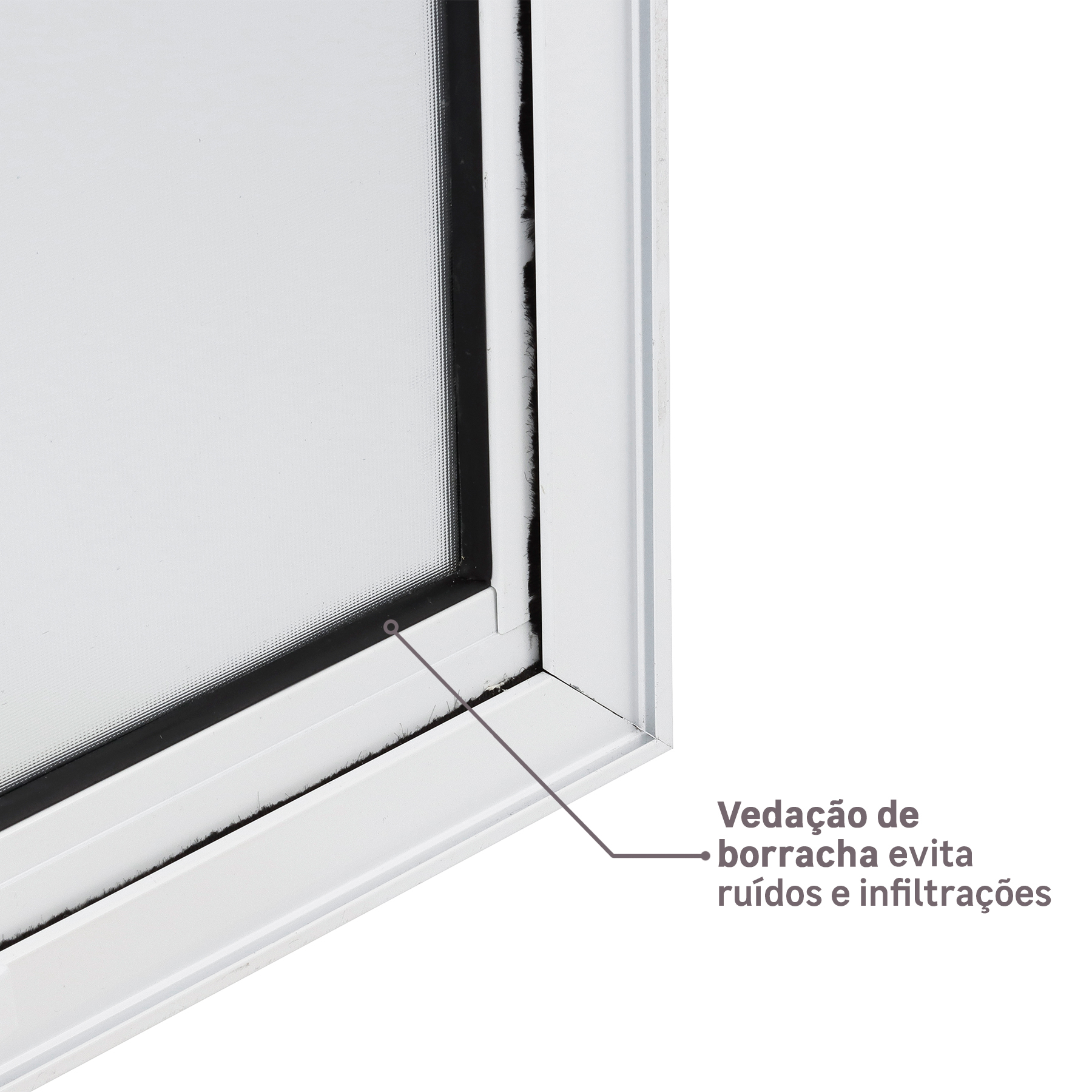 Janela de Alumínio Maxim-ar Vivace Isoxa: Vedação de borracha evita ruídos e infiltrações
