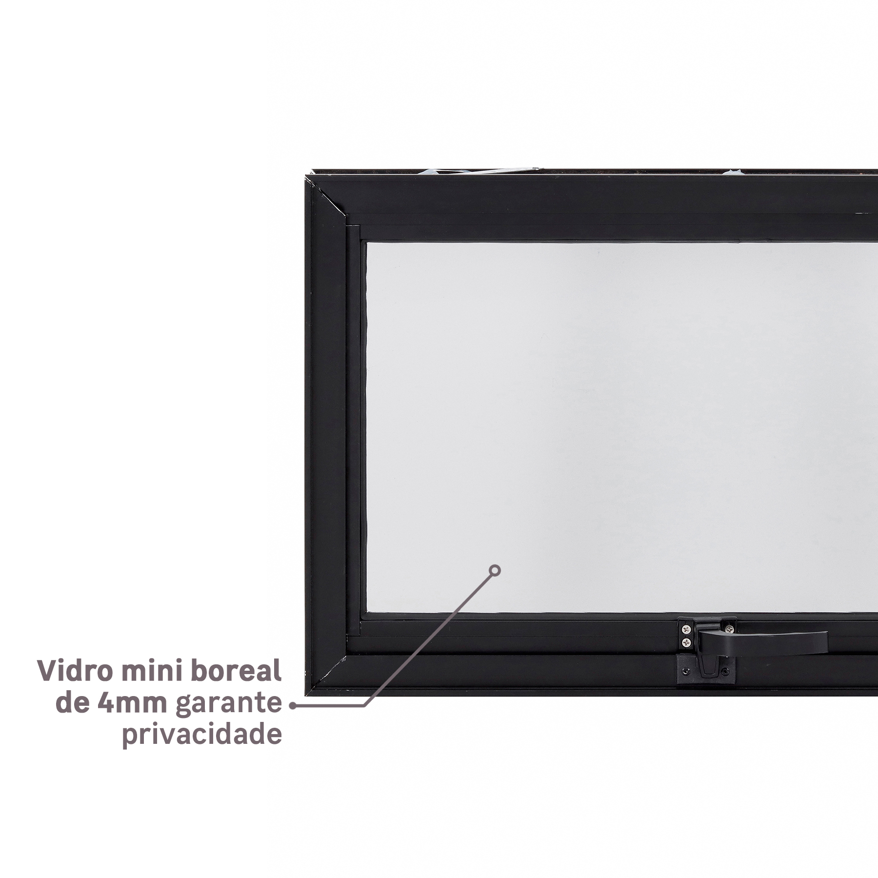 Janela de Alumínio Maxim-ar Vivace Isoxa: Vidro Mini Boreal de 4mm garante privacidade