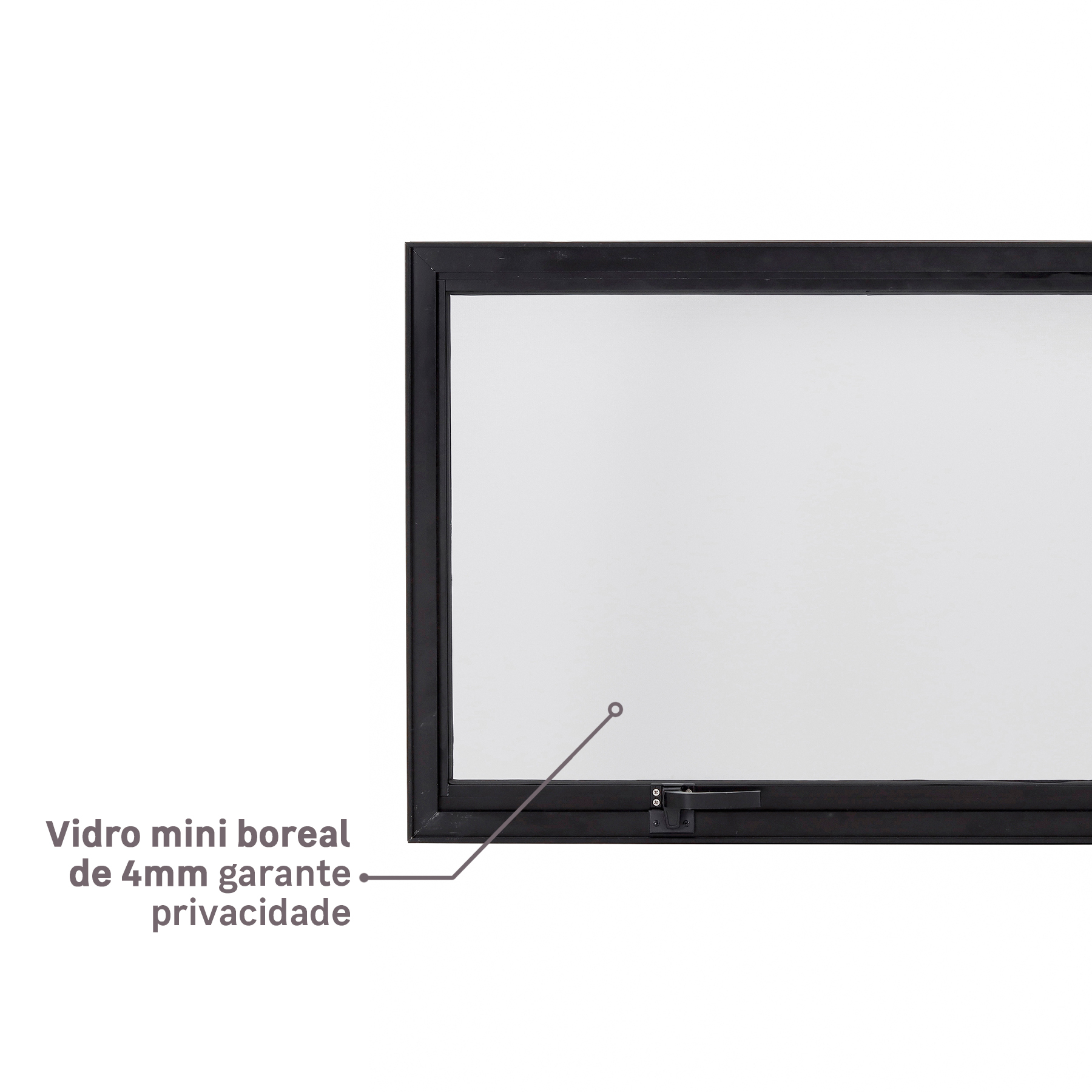 Janela de Alumínio Maxim-ar Vivace Isoxa: Vidro Mini Boreal de 4mm garante privacidade