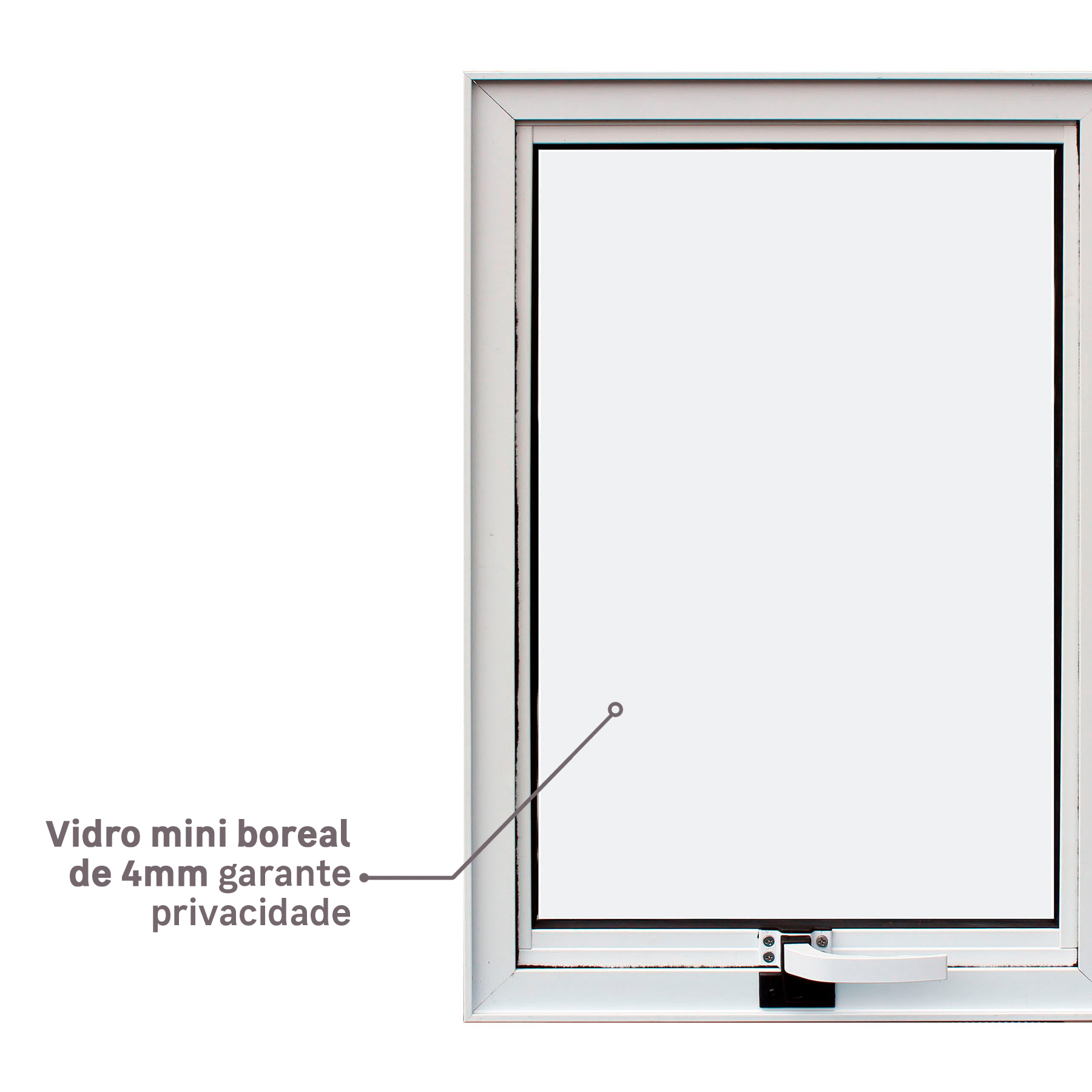 Janela de Alumínio Maxim-ar Vivace Isoxa: Vidro Mini Boreal de 4mm garante privacidade