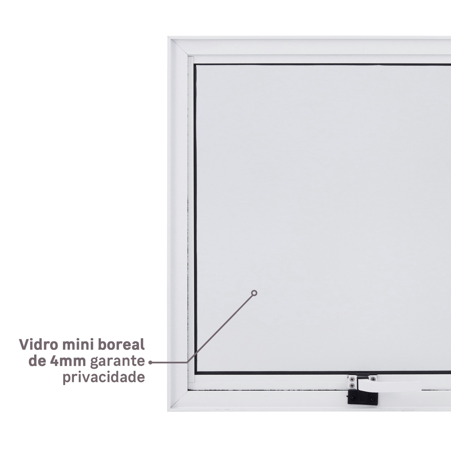 Janela de Alumínio Maxim-ar Vivace Isoxa: Vidro Mini Boreal de 4mm garante privacidade